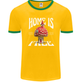 Mushrooms Home is Where You're Free Mens Ringer T-Shirt FotL Gold/Green