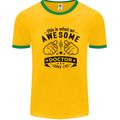 An Awesome Doctor Looks Like GP Funny Mens White Ringer T-Shirt Gold/Green