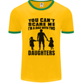 Dad With Two Daughters Funny Fathers Day Mens Ringer T-Shirt FotL Gold/Green