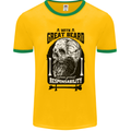 Great Beard Comes Great Responsibility Skull Mens Ringer T-Shirt FotL Gold/Green