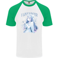 I Love Winter Anime Japanese Text Mens S/S Baseball T-Shirt White/Green