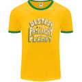 Destroy Patriarchy Not the Planet Climate Change Mens Ringer T-Shirt FotL Gold/Green