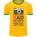 Photography Your Face Funny Photographer Mens Ringer T-Shirt FotL Gold/Green