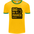 Dad Bod In Progress Funny Fathers Day Mens Ringer T-Shirt FotL Gold/Green