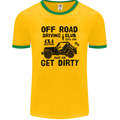 Off Road Driving Club Get Dirty 4x4 Funny Mens Ringer T-Shirt FotL Gold/Green