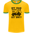 Off Road Driving Club Get Dirty 4x4 Funny Mens Ringer T-Shirt FotL Gold/Green