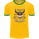 Nordic Warrior Viking Skull Mens Ringer T-Shirt FotL Gold/Green