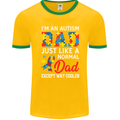 Autism Dad Autistic Fathers Day ASD Mens Ringer T-Shirt FotL Gold/Green