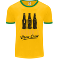 Grooms Brew Crew Beer Stag Doo Do Mens Ringer T-Shirt FotL Gold/Green