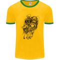 Odin the Viking on Horseback Valhalla Gods Mens Ringer T-Shirt FotL Gold/Green