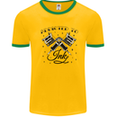 Addicted to Ink Tattoo Artist Tats Mens Ringer T-Shirt Gold/Green