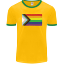 LGBTQ Flag Gay Pride Awareness Day LGBTQ Mens Ringer T-Shirt FotL Gold/Green