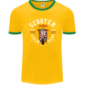 Legendary British Scooter Motorcycle MOD Mens Ringer T-Shirt FotL Gold/Green