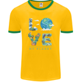 Love My Planet Climate Change Environment Mens Ringer T-Shirt FotL Gold/Green