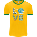 Love My Planet Climate Change Environment Mens Ringer T-Shirt FotL Gold/Green