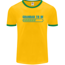 Grandad to Be Newborn Baby Grandparent Mens White Ringer T-Shirt Gold/Green