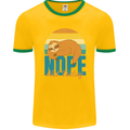 Sloth Nope Not Today Funny Lazy Mens Ringer T-Shirt FotL Gold/Green