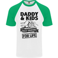 Daddy & Kids Best Friends Father's Day Mens S/S Baseball T-Shirt White/Green