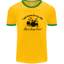 Drums for My Wife Drumming Drummer Mens White Ringer T-Shirt Gold/Green