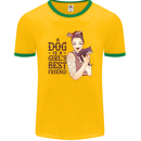 A Dog Is a Girl's Best Friend Chihuahua Mens Ringer T-Shirt FotL Gold/Green