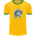 Offensive Turtle Environment Climate Change Mens Ringer T-Shirt FotL Gold/Green