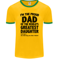 Dad of the Greatest Daughter Fathers Day Mens Ringer T-Shirt FotL Gold/Green