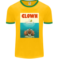 Jaws Funny Parody Clown Halloween Horror Mens Ringer T-Shirt FotL Gold/Green