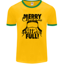 Christmas Movie Shitter's Full Funny Rude Mens Ringer T-Shirt FotL Gold/Green