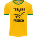Freedom Parachute Regiment Para 1 2 3 4 10 Mens White Ringer T-Shirt Gold/Green