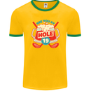 Golf See You at Hole Funny 19th Hole Beer Mens Ringer T-Shirt FotL Gold/Green