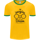 Imagine Its Not a Dream World Peace Hippy Mens Ringer T-Shirt FotL Gold/Green