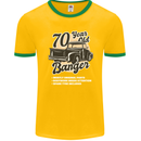 70 Year Old Banger Birthday 70th Year Old Mens Ringer T-Shirt FotL Gold/Green