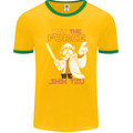 May the Force Be Shih Tzu Funny Dog Mens Ringer T-Shirt FotL Gold/Green