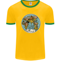 It's Never Too Late Climate Change Mens Ringer T-Shirt Gold/Green