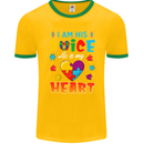 I Am His Voice He My Heart Autism Autistic Mens Ringer T-Shirt FotL Gold/Green