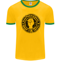 Northern Soul Keeping the Faith Mens White Ringer T-Shirt Gold/Green