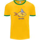Goldfish Atitude Great White Shark Wannabe Mens Ringer T-Shirt FotL Gold/Green