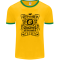 Get up Stand up Reggae Music Mens Ringer T-Shirt FotL Gold/Green