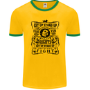 Get up Stand up Reggae Music Mens Ringer T-Shirt FotL Gold/Green