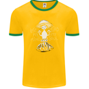 Lose My Mind Magic Mushrooms LSD Trippy Mens Ringer T-Shirt FotL Gold/Green