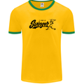 Swinger Funny Baseball Softball Mens White Ringer T-Shirt Gold/Green