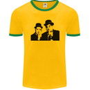 Dick and Doof Aka Laurel & Hardy Mens Ringer T-Shirt FotL Gold/Green