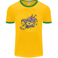 Mardi Gras Lets Party Mens Ringer T-Shirt FotL Gold/Green