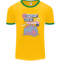 Support Your Local Planet Climate Change Mens Ringer T-Shirt FotL Gold/Green