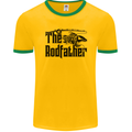 The Rodfather Funny Fishing Rod Father Mens Ringer T-Shirt FotL Gold/Green