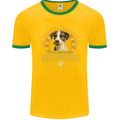 A Jack Russell Dog Mens Ringer T-Shirt FotL Gold/Green