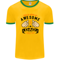 This Is What an Awesome Dad Mens White Ringer T-Shirt Gold/Green