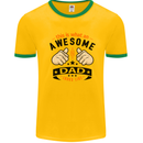 This Is What an Awesome Dad Mens White Ringer T-Shirt Gold/Green