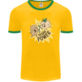 Vegan Power Funny Mens Ringer T-Shirt FotL Gold/Green