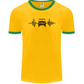 4X4 Heart Beat Pulse Off Road Roading Mens Ringer T-Shirt FotL Gold/Green